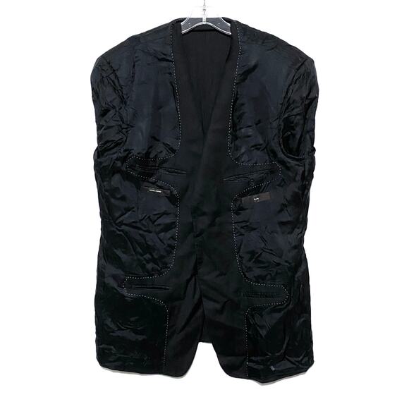 Z Zegna Classic Natural Comfort Black Blazer Suit Jacket 46R Wool Made In Spain - Picture 7 of 14